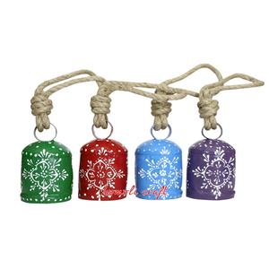 Campana de vaca dorada pintada a mano roja, cencerro de Metal artesanal de hierro decorativo para decoración del hogar, colgante de jardín y proyectos de pintura artística - Product Image 5