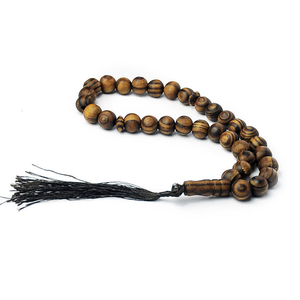 Venta al por mayor de 33 y 99 piezas de Tasbiha Islámica Musulmana de Indonesia, cuentas de oración de 12 mm, pulsera de cuentas de madera natural - Product Image 2