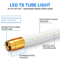 Tube lumineux LED en verre 4 pieds pour bureau intérieur CE EMC 18W