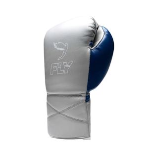 Gants de boxe d'entraînement légers en cuir blanc Fly Professional, fermeture à lacets, impression numérique personnalisée, unisexe pour adultes - Product Image 4