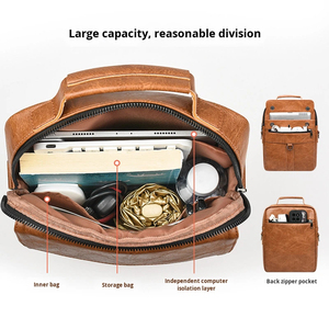 Bolsos de cuero 100% originales, bolso de hombro tipo bandolera, gran capacidad, impermeable, bolso de viaje de negocios, bolso de hombro de cuero para mujer - Product Image 3