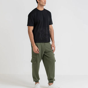 Joggers cargo pour hommes, coupe confortable, tissu doux, fermeture à boutons, style streetwear quotidien. - Product Image 4