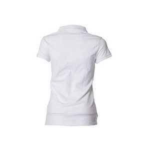 Camiseta Polo de Manga Corta para Mujer, Color Sólido, Tejido Informal, Largo Regular, Beige - Product Image 6