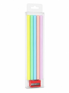 Ensemble de crayons en bois en forme de cœur pastel macaron avec mine noire et taille-crayon, logo OEM personnalisable - Product Image 3