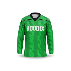 Camisetas de hockey sobre hielo personalizadas OEM con impresión por sublimación, tela de malla elástica y transpirable, diseño de apliques de sarga y detalles para el juego. - Product Image 3