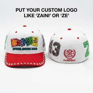 Gorra de Sarga de Algodón Premium de 320 GSM, Estilo Tucker, 6 Paneles, Blanca y Roja, con Parche Bordado de Logotipo Personalizado, Gorra de Moda - Product Image 1