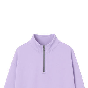 Nouvel Arrivage 2026 – Sweat-shirt en molleton de coton à col montant et fermeture éclair 1/4, coupe ample, couleur unie, idéal pour l'hiver - Product Image 6