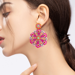 Pendientes de Mujer Hechos a Mano con Cuentas, Elegantes y Coloridos, con Cuentas de Arroz y Flores, por MD HANDICRAFTS - Product Image 5