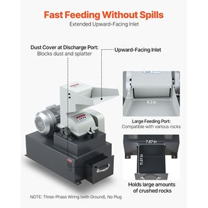 Frantoio Elettrico da 3KW 220V, Trituratore Elettrico per Roccia e Pietra con Capacità di Frantumazione di 400-600 Kg/h - Product Image 5