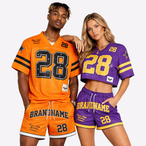 Conjunto de Jersey de Fútbol de Malla Morada Personalizado para Hombre, 2 Piezas, Camiseta Deportiva y Pantalones Cortos, Estilo Universitario, Conjunto a Juego - Product Image 3