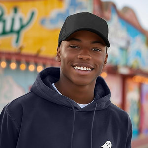 Unisex Mesh Trucker <b>Hat</b> 6-Panel Adjustable Cap Casual Style Adult Spring <b>Summer</b> - Product Image 6