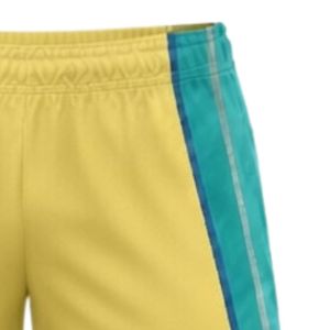 Shorts de netball unisexe jaune turquoise sublimés en polyester légers pour la compétition sportive et les tenues d'équipe - Product Image 5