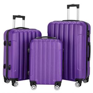 Ensemble de valises de voyage multifonctionnelles 3-en-1 grande capacité violettes - Product Image 1