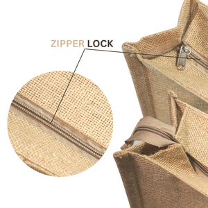 Sac de transport en jute multi-usages, réutilisable, écologique, pour les courses quotidiennes - Product Image 5