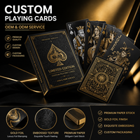 Jeu de cartes personnalisé en PVC pour poker, cartes de jeu de société en plastique, design imprimé, boîte de luxe, ensemble personnalisé de qualité supérieure