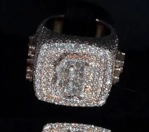 Anillo de moissanita estilo goteo de alto brillo, chapado en rodio, de plata de ley 925, con incrustaciones de diamantes, para uso unisex. - Product Image 6