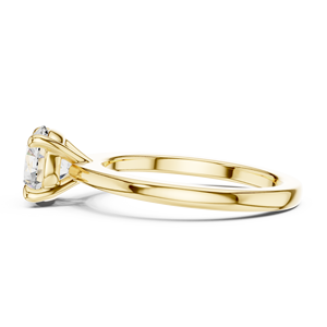 Anillo de compromiso minimalista con banda retorcida y diamante de laboratorio en oro rosa, sencillo y elegante, joyería de diamantes para mujer. - Product Image 1