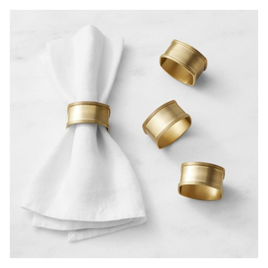 Colección de Anillos para Servilletas de Metal Premium, Superficie Electrochapada de Lujo para Decoración de Mesa de Boda con Material de Lino y Piedra - Product Image 1