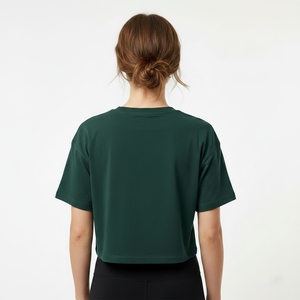 Women <b>Crop</b> <b>Top</b> T-Shirt Short Sleeve Boxy Cotton Oversized Streetwear Casual T Shirt Women Summer Wholesale OEM Custom - Product Image 5