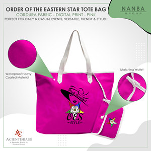 Sac fourre-tout rose style OES Eastern Star Si-star Sassy & Classy Eastern Star, sac fourre-tout réutilisable pour les courses - Product Image 3