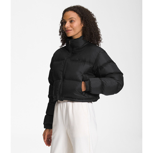 Best Sale Women's Stand Collar Zipper Breathable Embroidery <b>Cropped</b> <b>Puffer</b> <b>Jacket</b> Padded Quick Dry Stripe Letter - Product Image 4