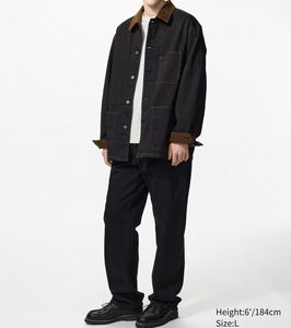 Unisex Denim <b>Trucker</b> <b>Jacket</b> Workwear Style Turn-down Collar Pockets Regular Fit Autumn Season Cotton Fabric Washed Finish - Product Image 3