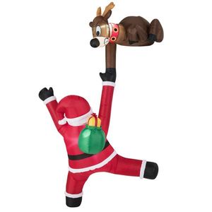 Babbo Natale Gonfiabile in PVC da 2,6 m con Renne e Luci LED per Decorazioni Natalizie Resistenti alle Intemperie - Product Image 2