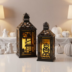 Linterna Metálica Exclusiva para Halloween, Decoración Ecológica para el Hogar, Patio y Casa Embrujada, Linterna de Halloween - Product Image 2