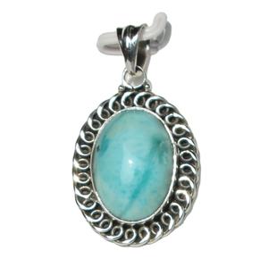 2024แนวโน้ม Larimar Cabochon ทำด้วยมือ925เงินจี้พลอยชุบแฟชั่นเครื่องประดับหินที่มีเสน่ห์สำหรับงานเลี้ยง - Product Image 5