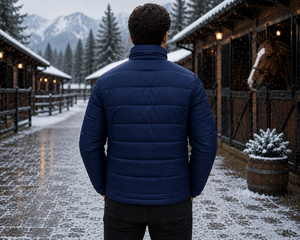 เสื้อเบสเลเยอร์ผู้ชาย Tough Tack สีกรมท่า ผ้าโพลีเอสเตอร์น้ำหนักเบา แบบควิลท์ สำหรับฝึกซ้อม แห้งเร็ว ปิดด้วยซิป ทรงหลวม สีพื้น เหมาะสำหรับฤดูหนาว - Product Image 5