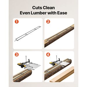 Kit per Sega a Catena con 4 Barre Trasversali da 12 Piedi, Sistema di Guida per Macchine Segatrici, Guide in Alluminio con 2 Cunei - Product Image 4