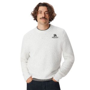 Suéter de Punto Blanco para Hombre, Cuello Redondo, Manga Larga, Informal, Cálido, Suave, a la Moda, con Logotipo Personalizado, Fabricante OEM, Venta al Por Mayor - Product Image 1