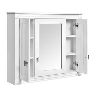 Armadietto da Bagno a Parete con 4 Ripiani e Anta a Specchio, Bianco, per Conservazione Medicinali - Product Image 6