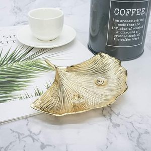 Plateau à bijoux en métal, petit porte-bagues en forme de feuille, organiseur de bijoux, plateau à bibelots pour coiffeuse, décoration de Noël et d'anniversaire - Product Image 2