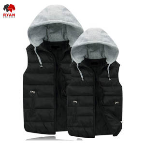 Gilet matelassé pour homme de qualité supérieure, tissu confortable et respirant avec logo personnalisé, col à capuche - Product Image 6