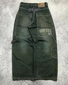 High Waist Stonewashed Cargo Pants <b>Women</b> Loose Fit Full Length Streetwear Denim <b>Trousers</b> With Multiple Pockets Zipper Fly - Product Image 4