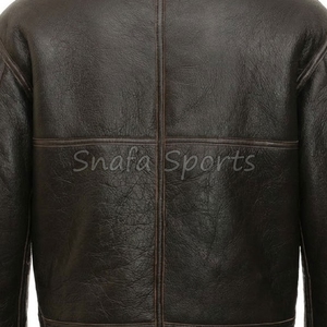 Premium Men Winter <b>Jacket</b> Real Leather <b>Shearling</b> Fur Lining Durable Stitching Stylish Outdoor Protection Biker <b>Bomber</b> <b>Jackets</b> - Product Image 5