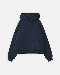 <b>Mens</b> Slate Blue Hooded Sweatshirt Plain Solid Color Heavyweight Long Sleeve <b>Pullover</b> Hoodie Kangaroo Pocket Casual Streetwear - Product Image 5