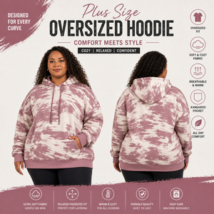 Sweat-shirts à capuche imprimés par sublimation, grandes tailles, vêtements décontractés pour femmes, sweat-shirt à capuche en molleton français, sweat-shirt à capuche oversize pour femmes - Product Image 1