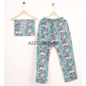 Conjuntos de Pijamas de Punto con Cintura Elástica y Estampado Floral 100% para Mujer, para Todas las Estaciones: Verano, Invierno, Otoño y Primavera - Product Image 5