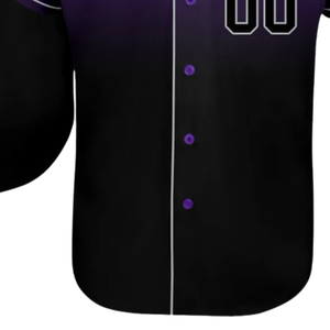 Men Purple Black Gray Fashion Baseball Jersey Button Front Team Shirt Performance <b>Athletic</b> Game Day Practice Sports Uniform Wear - Product Image 6