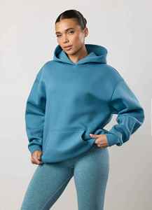 Ensemble de survêtement de sport pour femme en molleton 100 % coton de haute qualité, coupe-vent, respirant, à manches longues, grandes tailles - Product Image 3