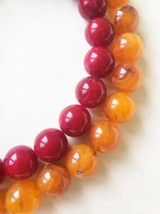 สร้อยคอลูกปัดสีแดงแฟชั่นสตรีไข่มุกธรรมชาติเรซิ่นคลาสสิกเครื่องประดับของขวัญ - Product Image 5