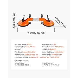 Set di 2 Livellatori per Giunzioni Senza Soluzione di Continuità con 5 Ventose a Vuoto, per Giunzione di Piastrelle in Granito, Accessori per Livellamento di 180 Piastrelle - Product Image 3