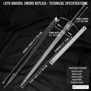 Espada Decorativa Élfica de Acero Inoxidable al por Mayor OEM con Funda de Cuero Sintético de Alta Durabilidad para Colección y Cosplay - Product Image 6