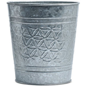 Poubelle ronde en acier inoxydable galvanisé, bac à déchets pour tous les types de déchets d'intérieur, panier de rangement, couleur argent, haute qualité - Product Image 3