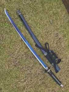 Katana de style japonais à faire soi-même, lame en acier bleu, fourreau noir, OEM disponible, longueur 40 pouces, garantie 3 ans pour cosplay et exposition - Product Image 5