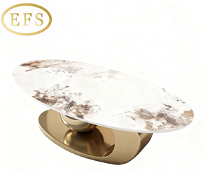 Mesa de Centro Moderna, Ecológica, Duradera, de Acero Inoxidable, Rectangular, con Panel de Vidrio Pequeño, Ligera - Product Image 2