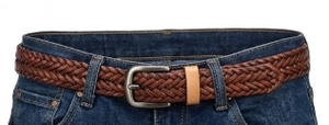 Cinturón Trenzado de Cuero Vacuno para Hombre, Estilo Casual Premium de M Ahmed Enterprises, Hebilla de Aleación de Zinc de Una Sola Pieza, Hecho a Mano OEM - Product Image 6