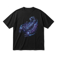 Camiseta Cyber Beetle Mecánica |   Camiseta de algodón grueso de 240 GSM en gris carbón oscuro con diseño de circuito tecnológico
